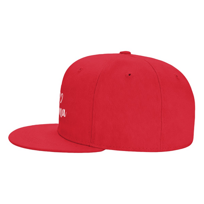 Handwritten Boy Mama Heart Red Flat Snapback, Son Mom Cute Daily Sun Hat