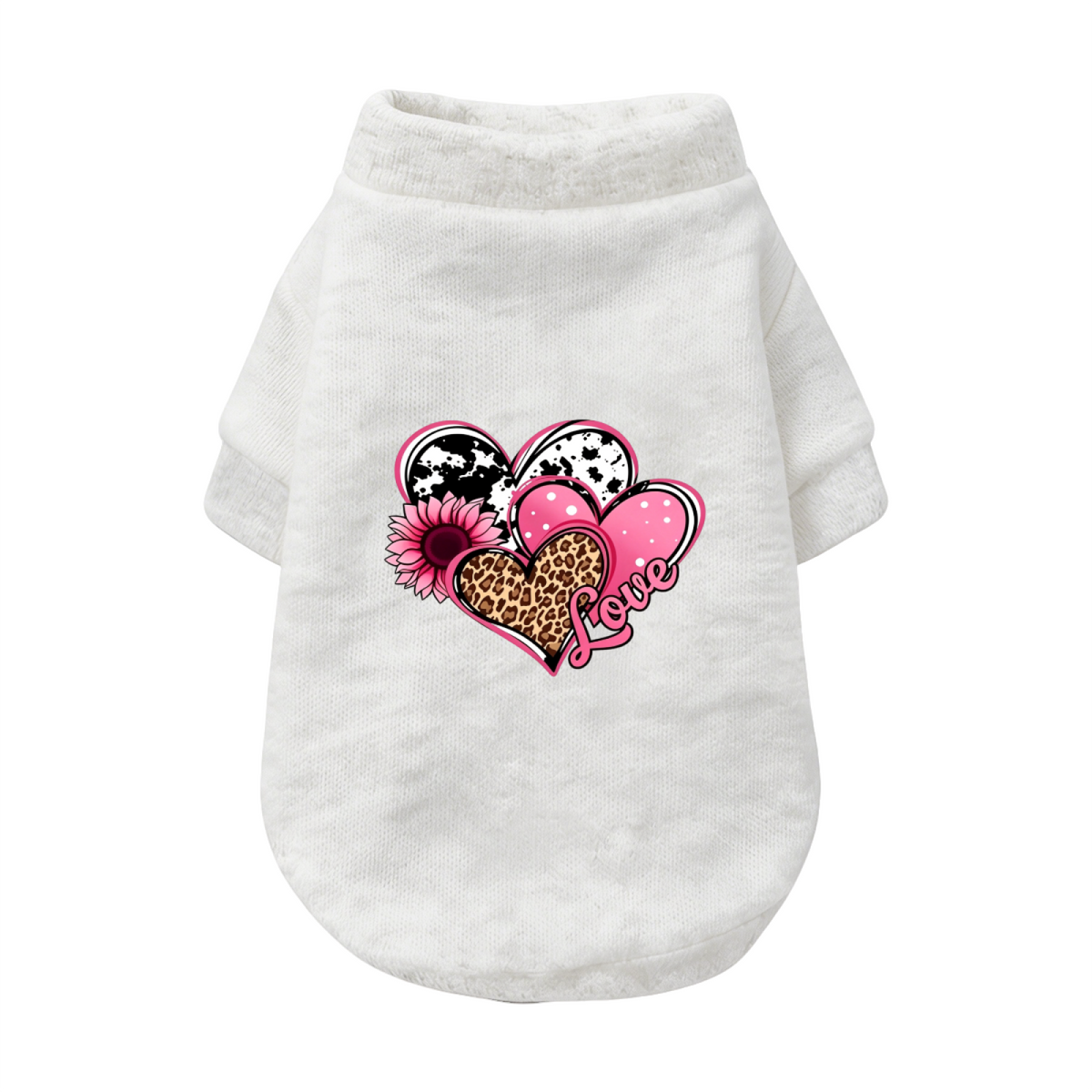 Leopard Heart Sunflower LOVE Girly Cute Puppy Sweater