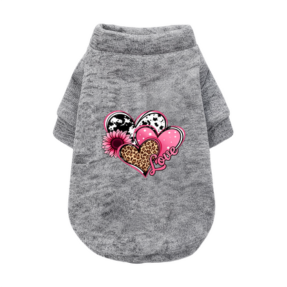 Leopard Heart Sunflower LOVE Girly Cute Puppy Sweater