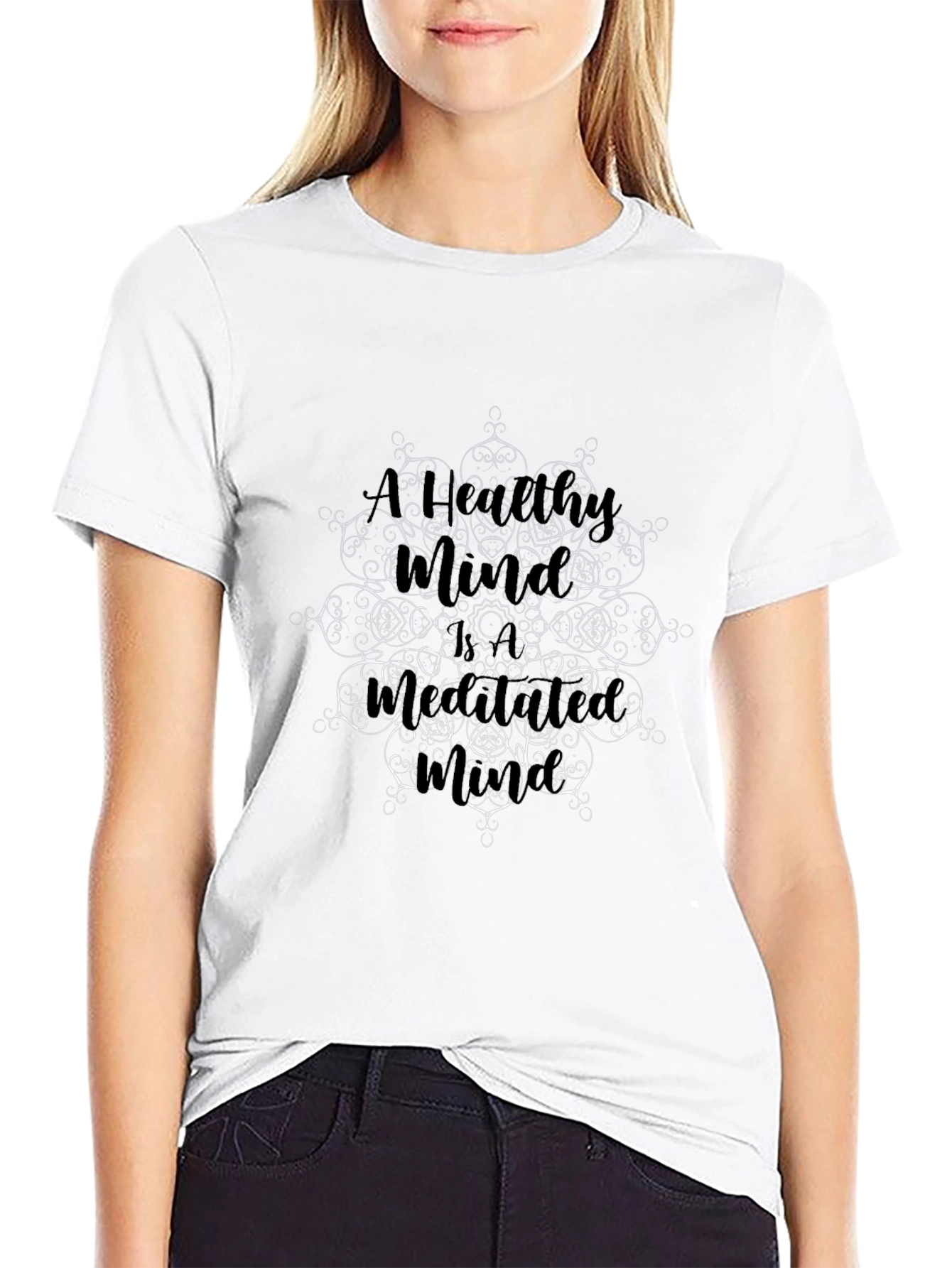 Mandala Art Graphic Black T-Shirt