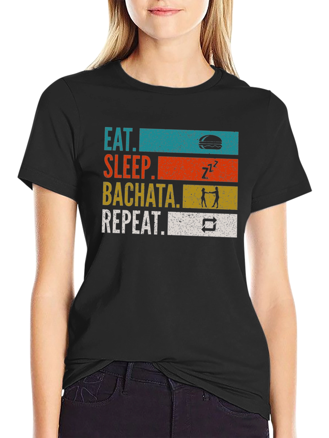 Eat Sleep Bachata Repeat Graphic T-Shirt