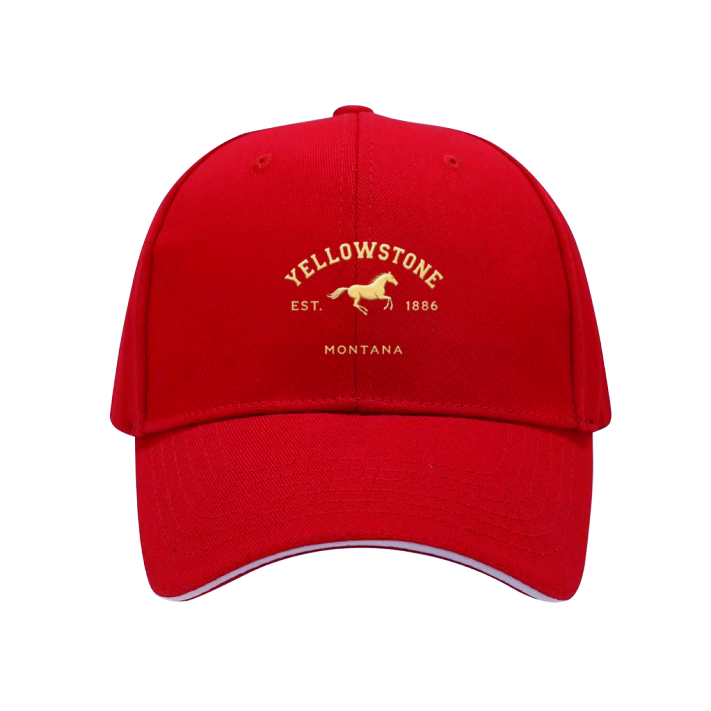 Vintage Yellowstone EST.1886 Navy Sandwich Baseball Cap, Western Ranch Style Dad Hat