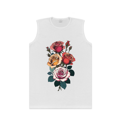 Vintage Multicolor Roses Floral Art Men¡¯s Casual Tank Top