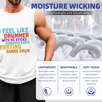 Funny Drummer Snare Drum Humor Color Text Sleeveless Top