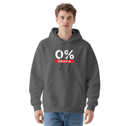 Zero Percent Drama Minimal Graphic Unisex Hoodie, Soft Cozy Daily Wear