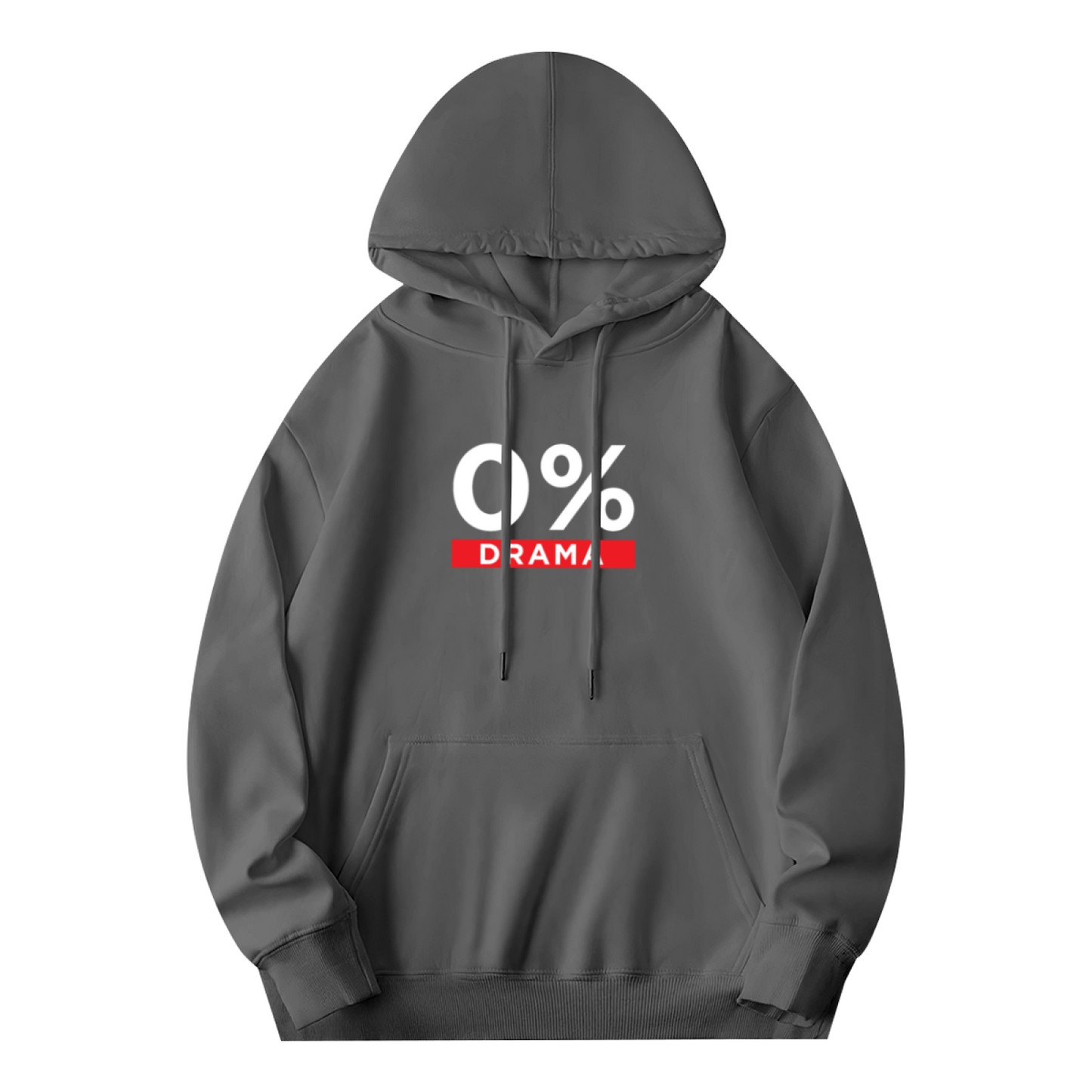 Zero Percent Drama Minimal Graphic Unisex Hoodie, Soft Cozy Daily Wear
