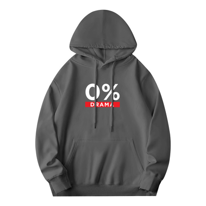 Zero Percent Drama Minimal Graphic Unisex Hoodie, Soft Cozy Daily Wear