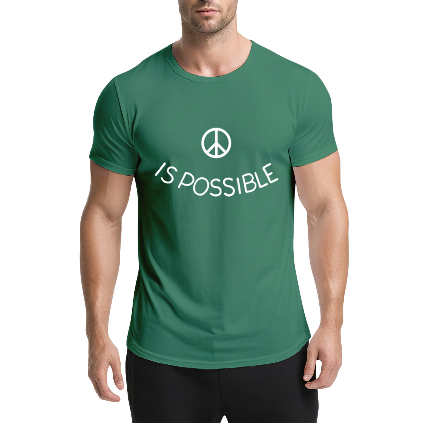Peace Is Possible Minimal Peace Symbol Light Blue T-Shirt