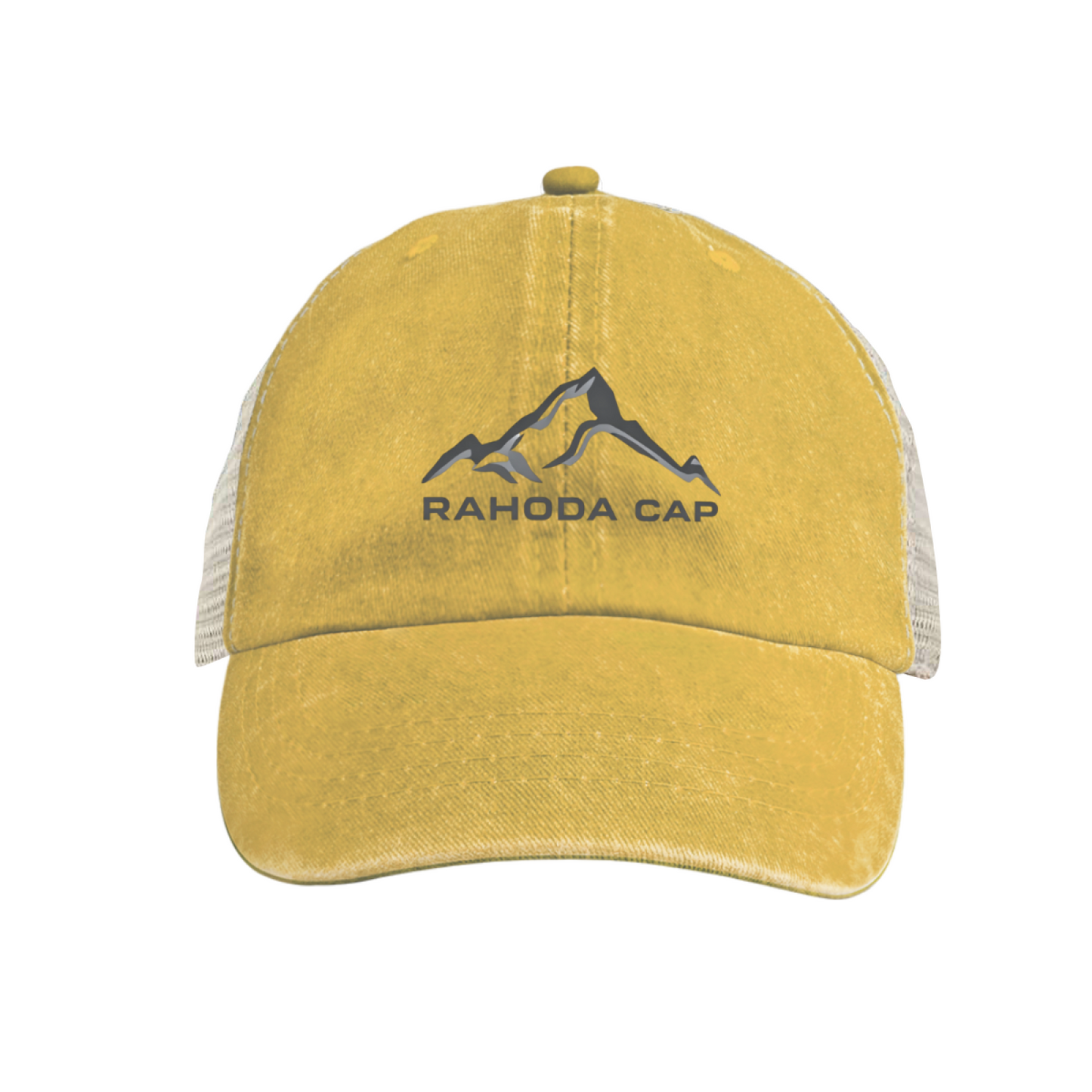 Minimal Mountain Rahoda Cap Graphic Distressed Mesh Trucker Hat, Outdoor Hiking Hat