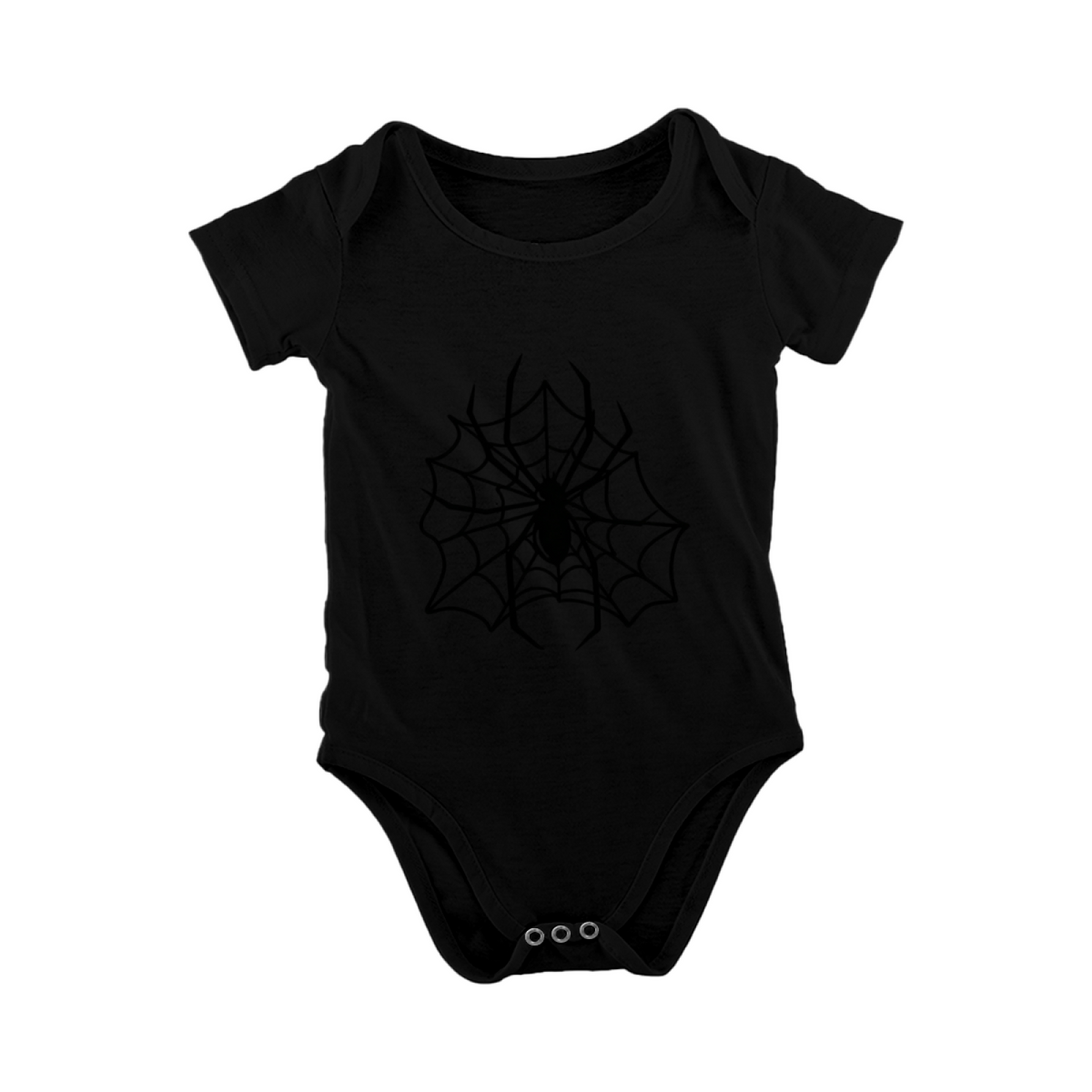 Spooky Spider Web Cool Graphic Baby Short Sleeve Bodysuit