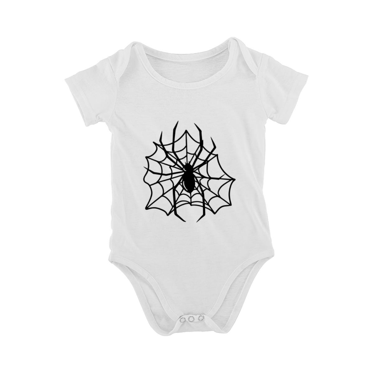 Spooky Spider Web Cool Graphic Baby Short Sleeve Bodysuit