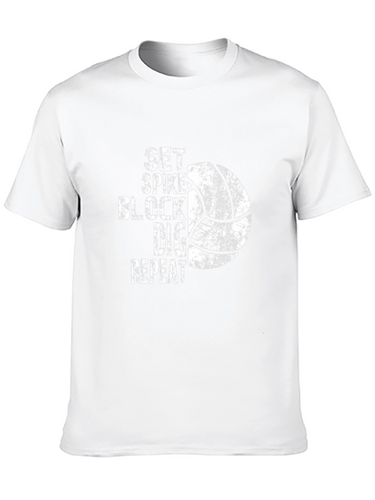 Volleyball T-Shirt: Set Spike Block Dig Repeat