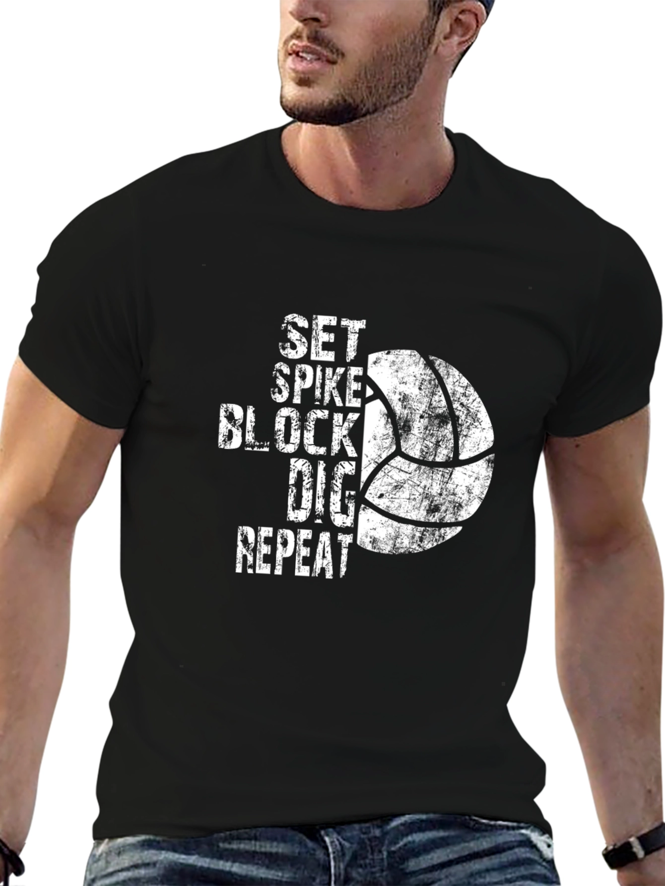 Volleyball T-Shirt: Set Spike Block Dig Repeat