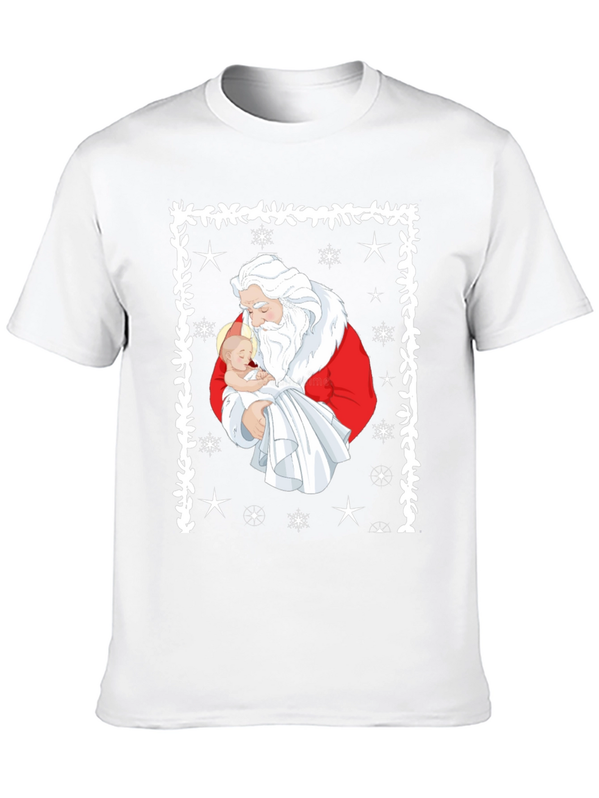 Santa Holding Baby Christmas T-Shirt