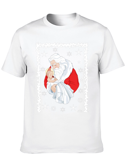 Santa Holding Baby Christmas T-Shirt