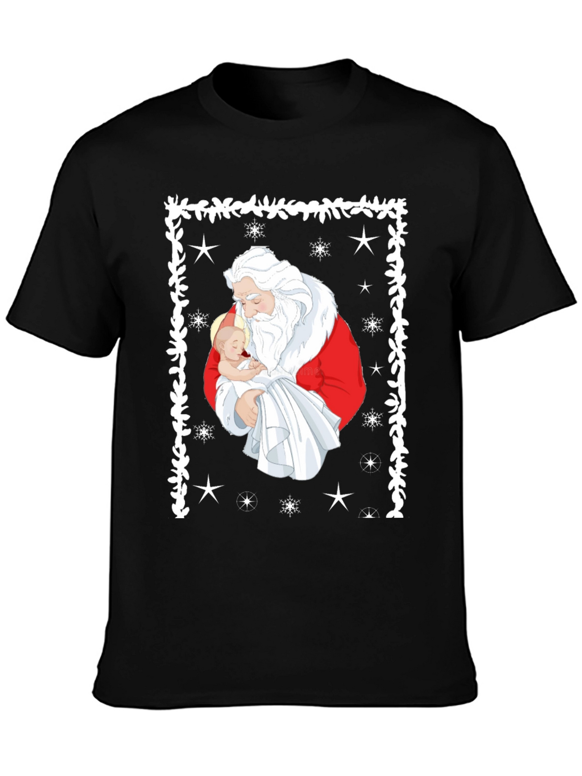 Santa Holding Baby Christmas T-Shirt