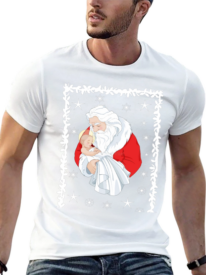 Santa Holding Baby Christmas T-Shirt