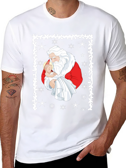 Santa Holding Baby Christmas T-Shirt