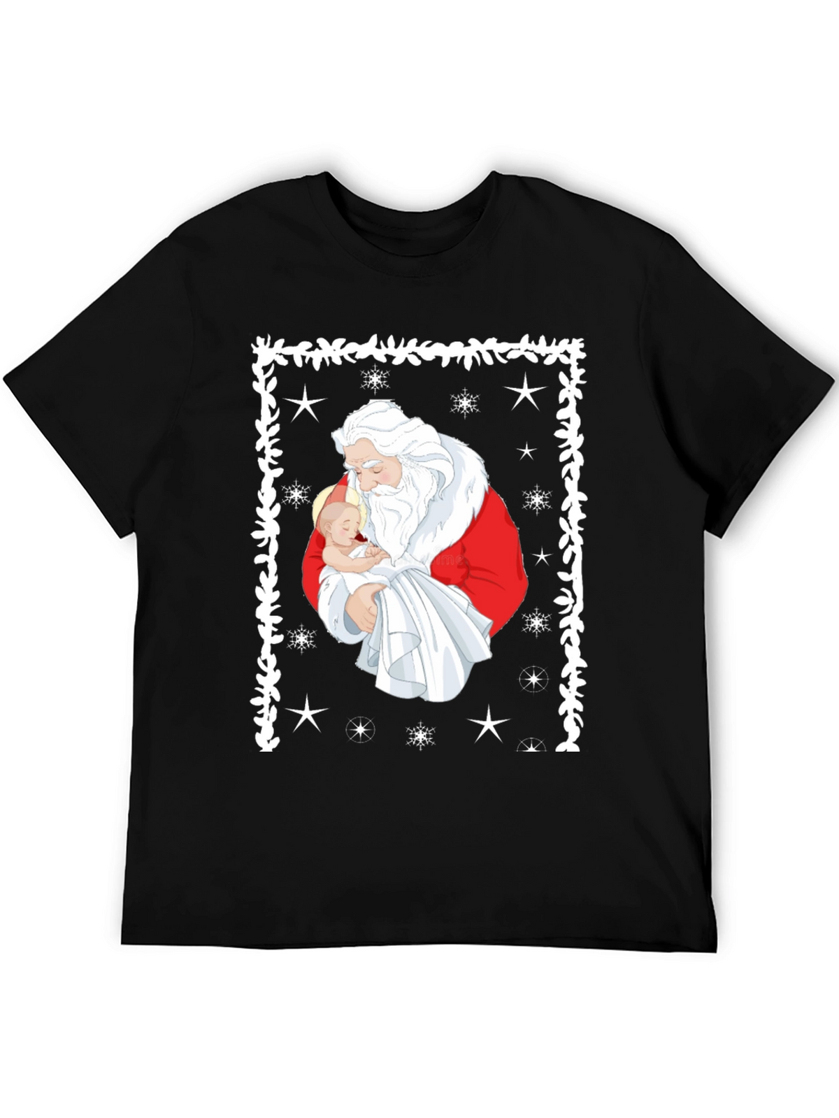 Santa Holding Baby Christmas T-Shirt