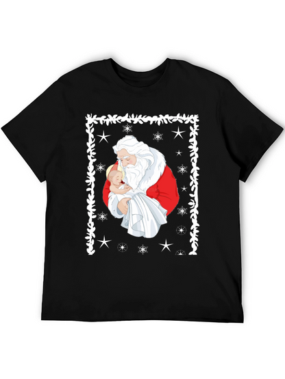 Santa Holding Baby Christmas T-Shirt