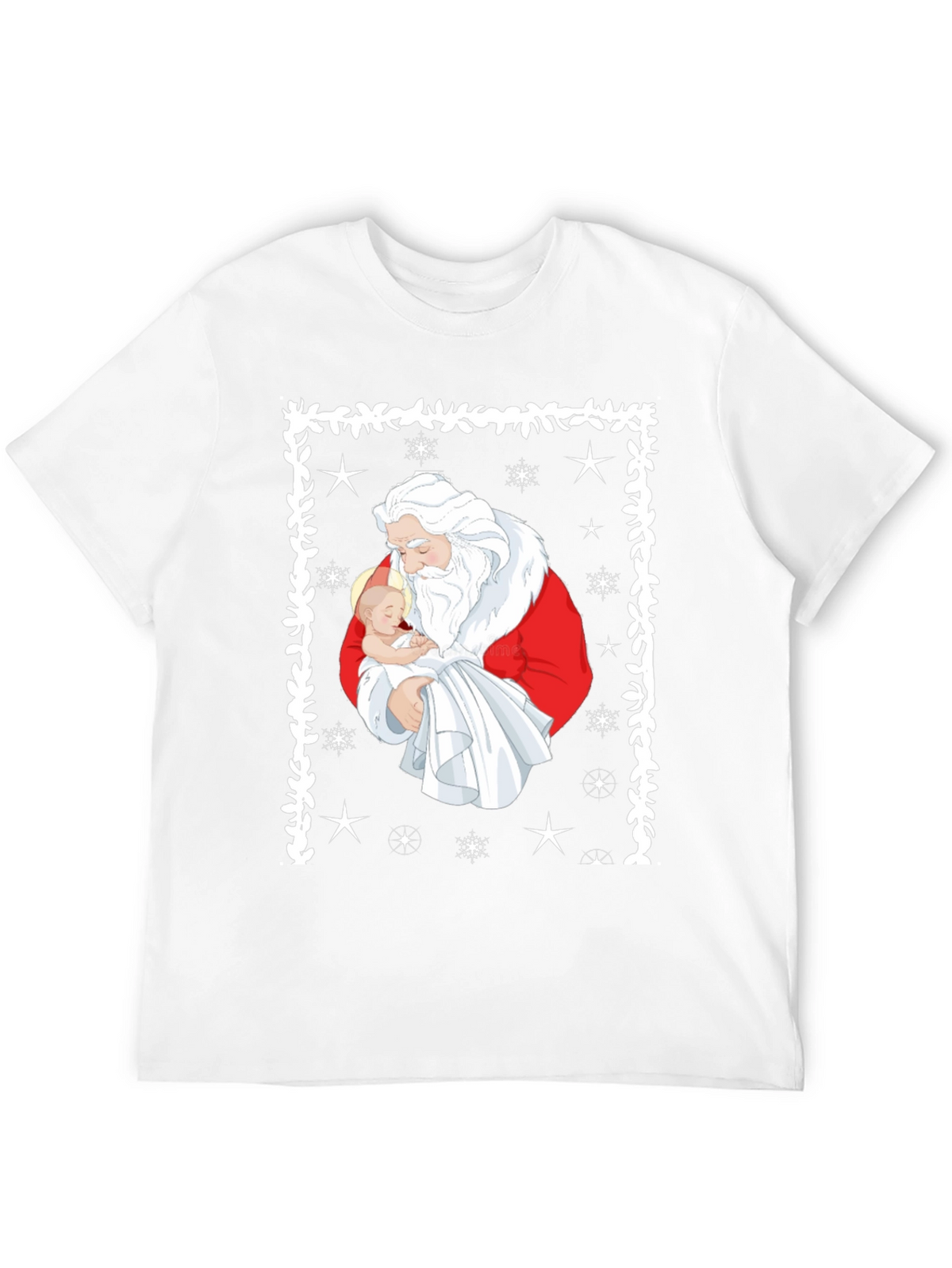 Santa Holding Baby Christmas T-Shirt