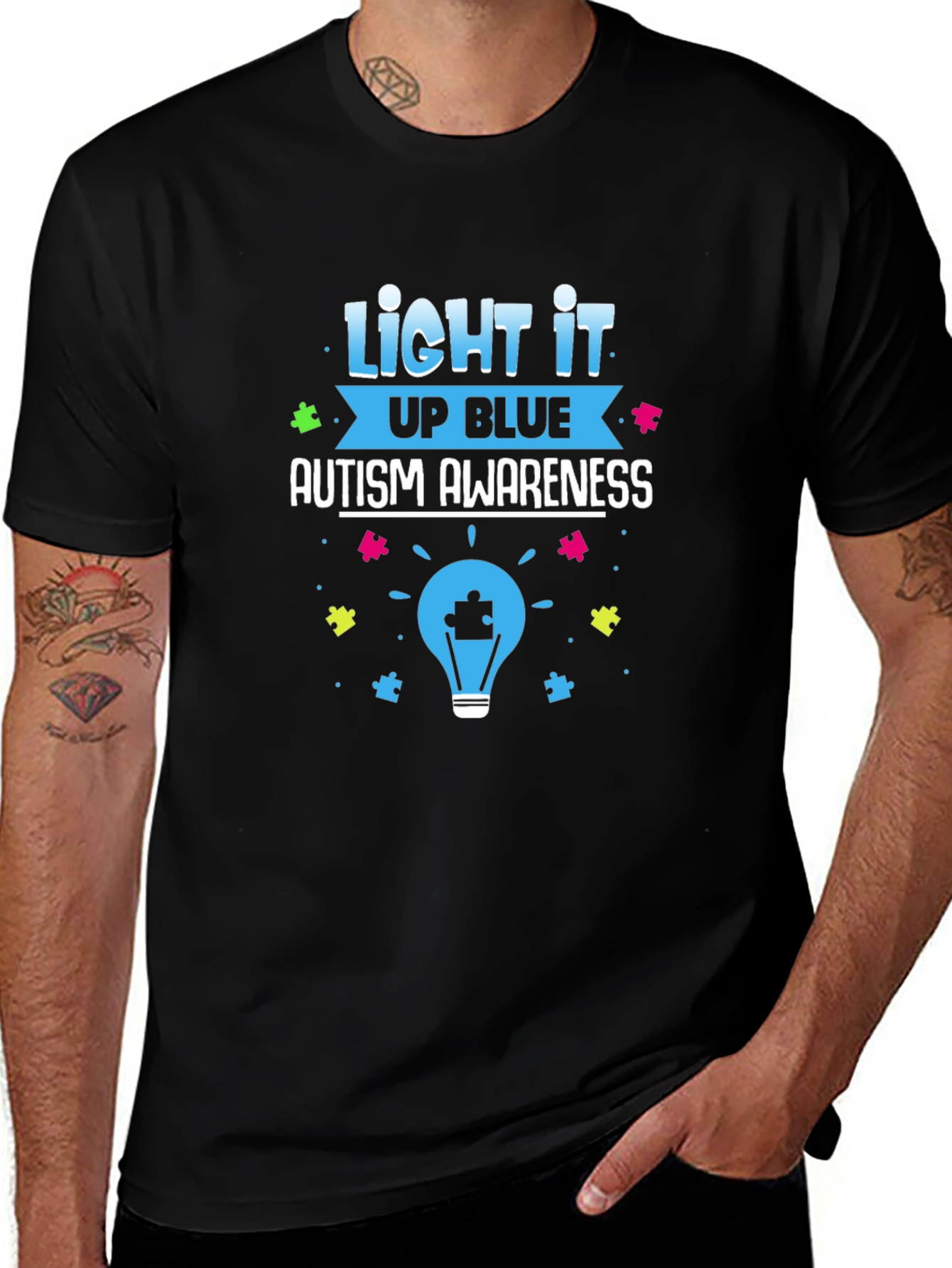 Autism Awareness Light It Up Blue Graphic Tee