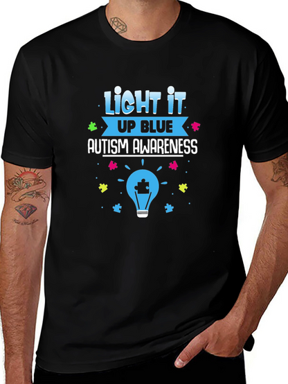 Autism Awareness Light It Up Blue Graphic Tee