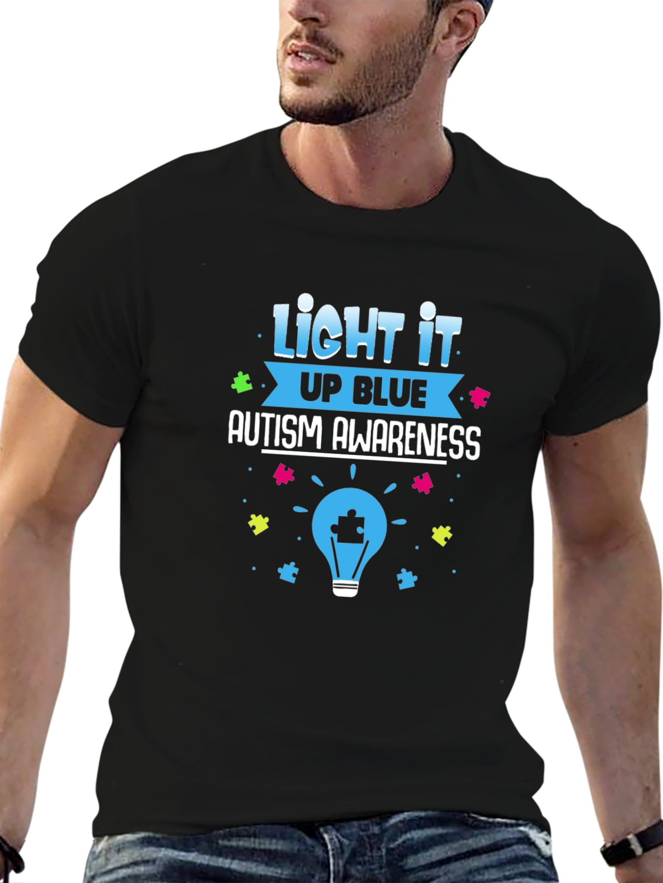 Autism Awareness Light It Up Blue Graphic Tee