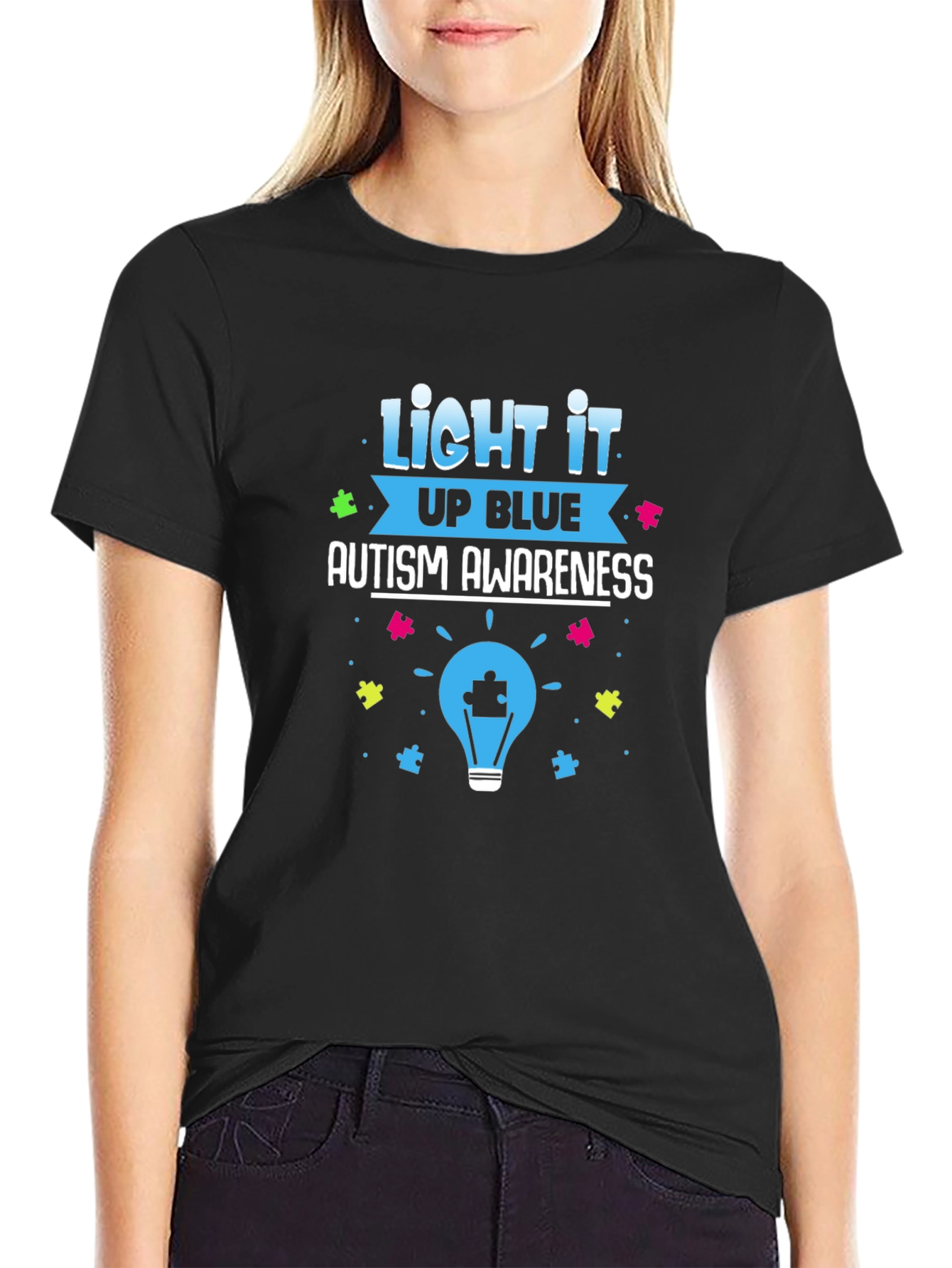 Autism Awareness Light It Up Blue Graphic Tee