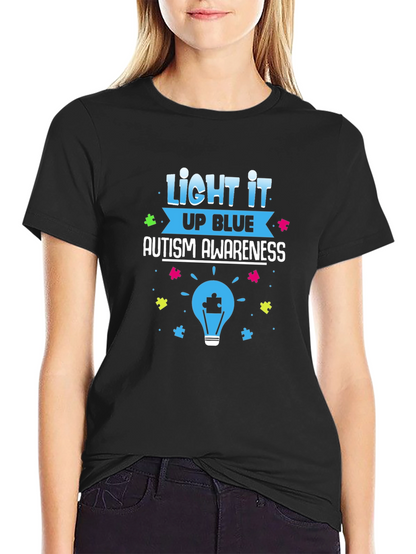Autism Awareness Light It Up Blue Graphic Tee