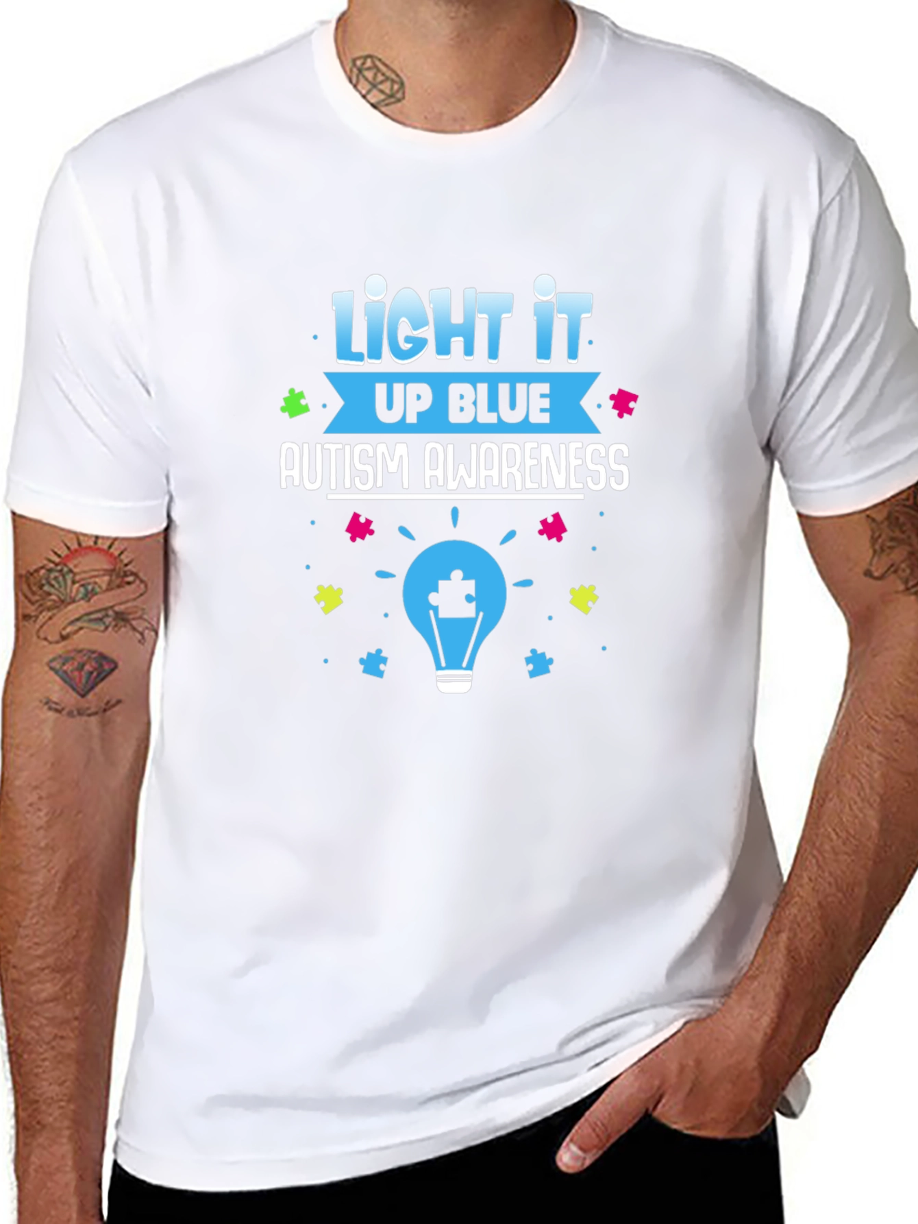Autism Awareness Light It Up Blue Graphic Tee