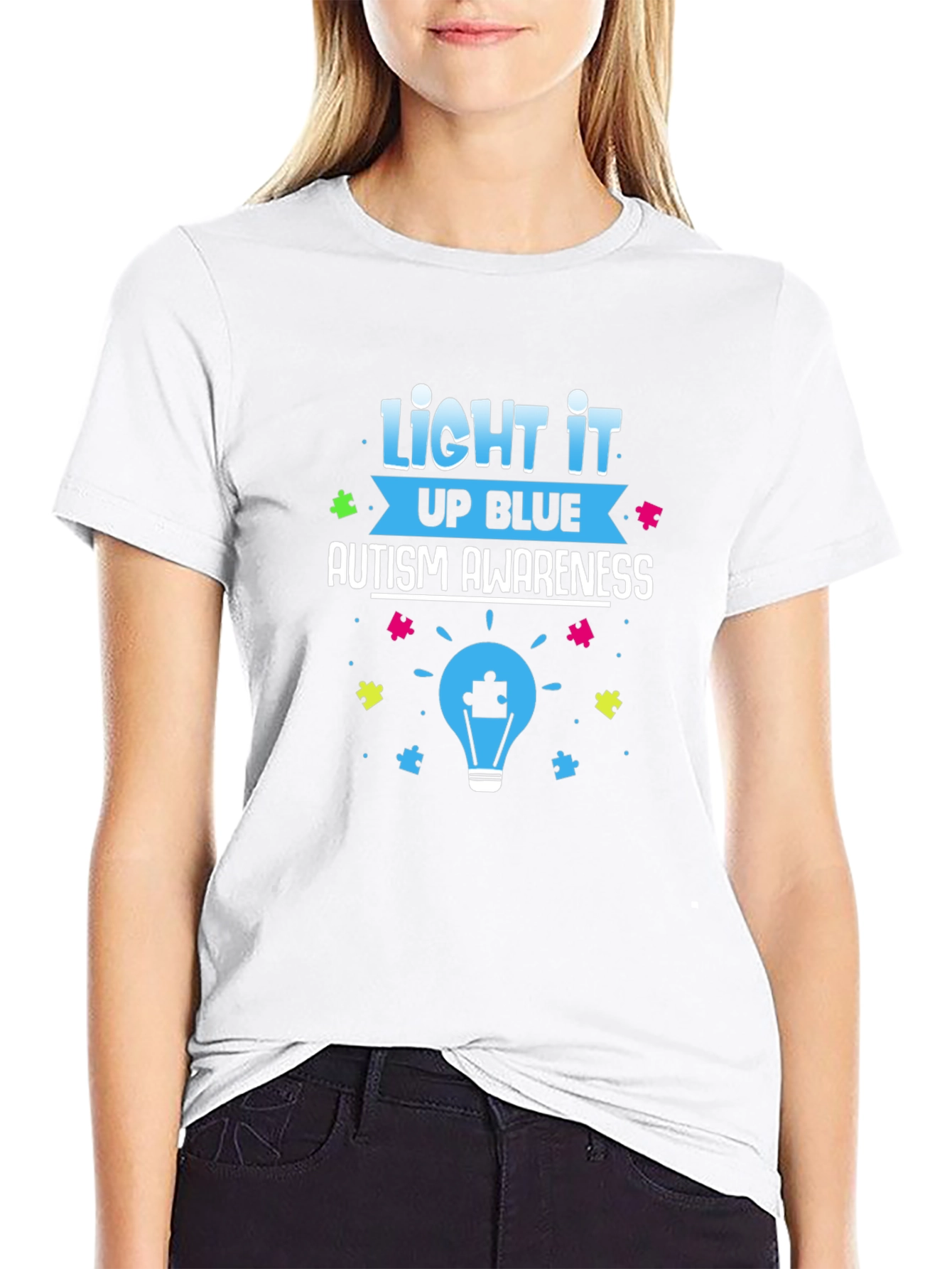 Autism Awareness Light It Up Blue Graphic Tee