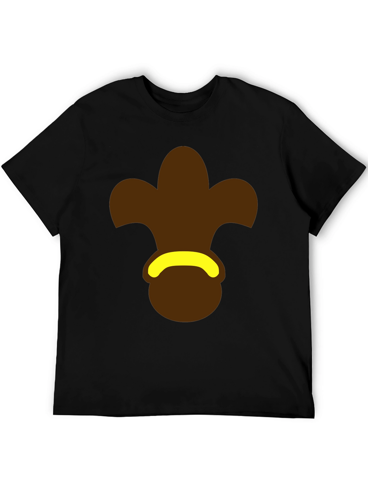 Brown Fleur-de-Lis Black T-Shirt