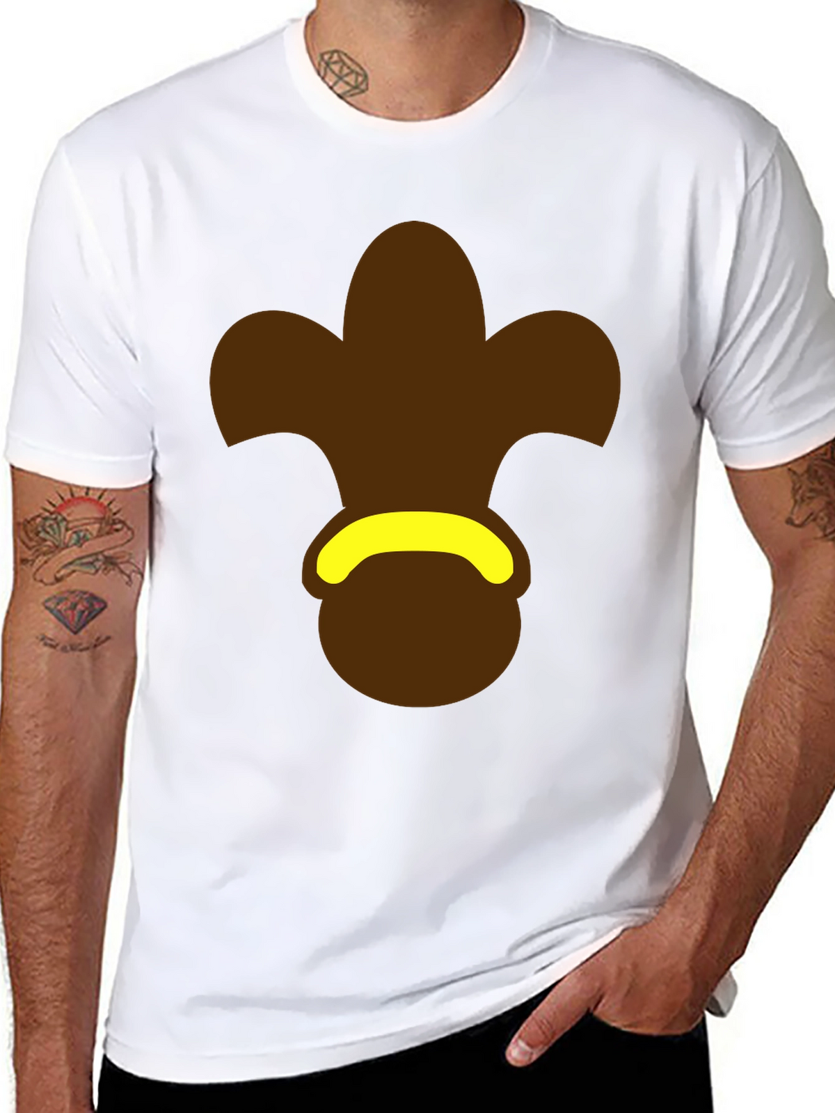 Brown Fleur-de-Lis Black T-Shirt