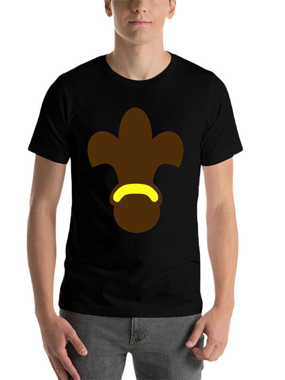 Brown Fleur-de-Lis Black T-Shirt