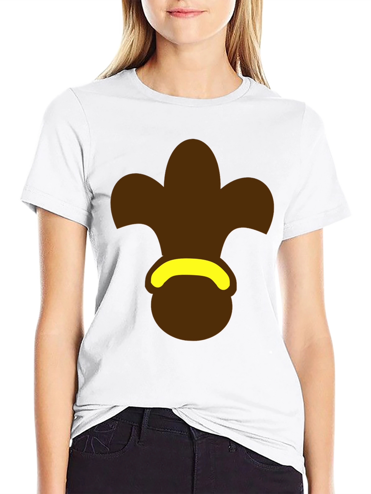 Brown Fleur-de-Lis Black T-Shirt