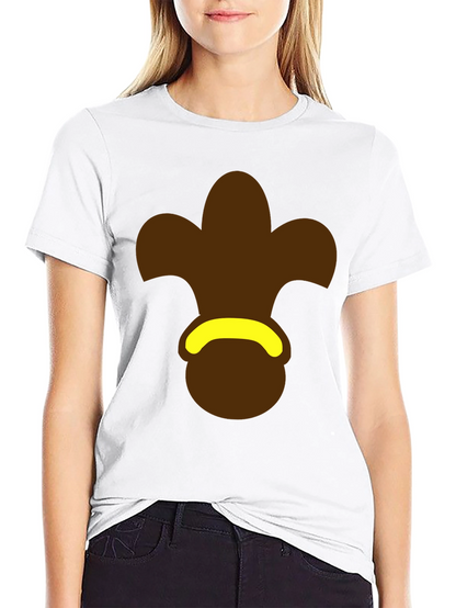 Brown Fleur-de-Lis Black T-Shirt