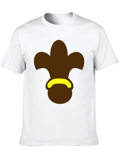 Brown Fleur-de-Lis Black T-Shirt