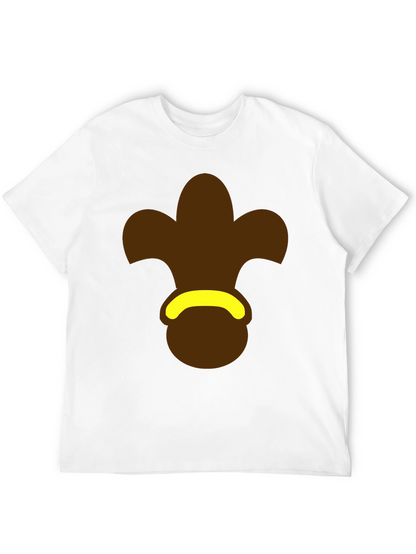 Brown Fleur-de-Lis Black T-Shirt