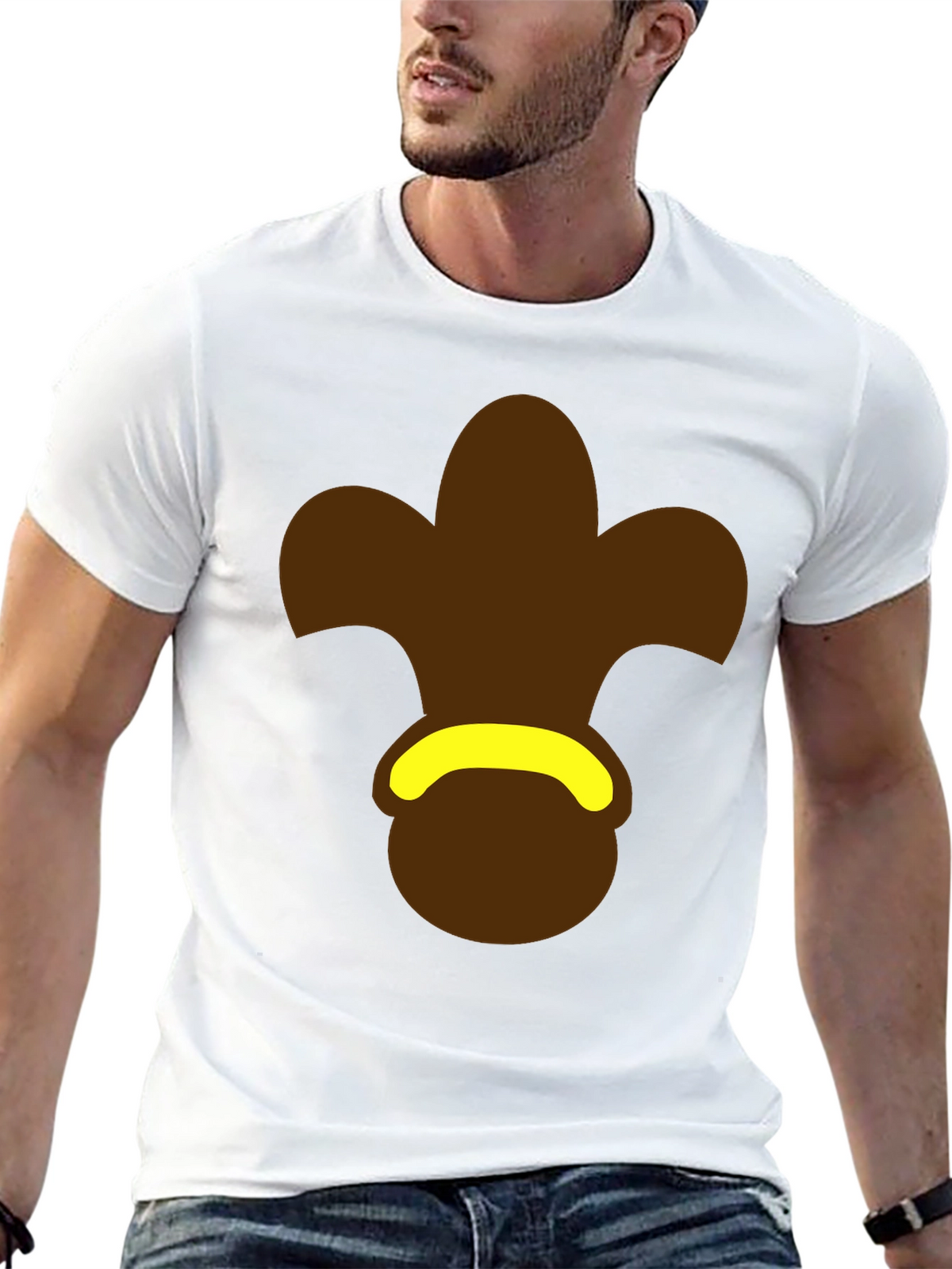 Brown Fleur-de-Lis Black T-Shirt