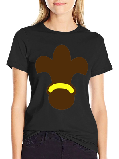 Brown Fleur-de-Lis Black T-Shirt
