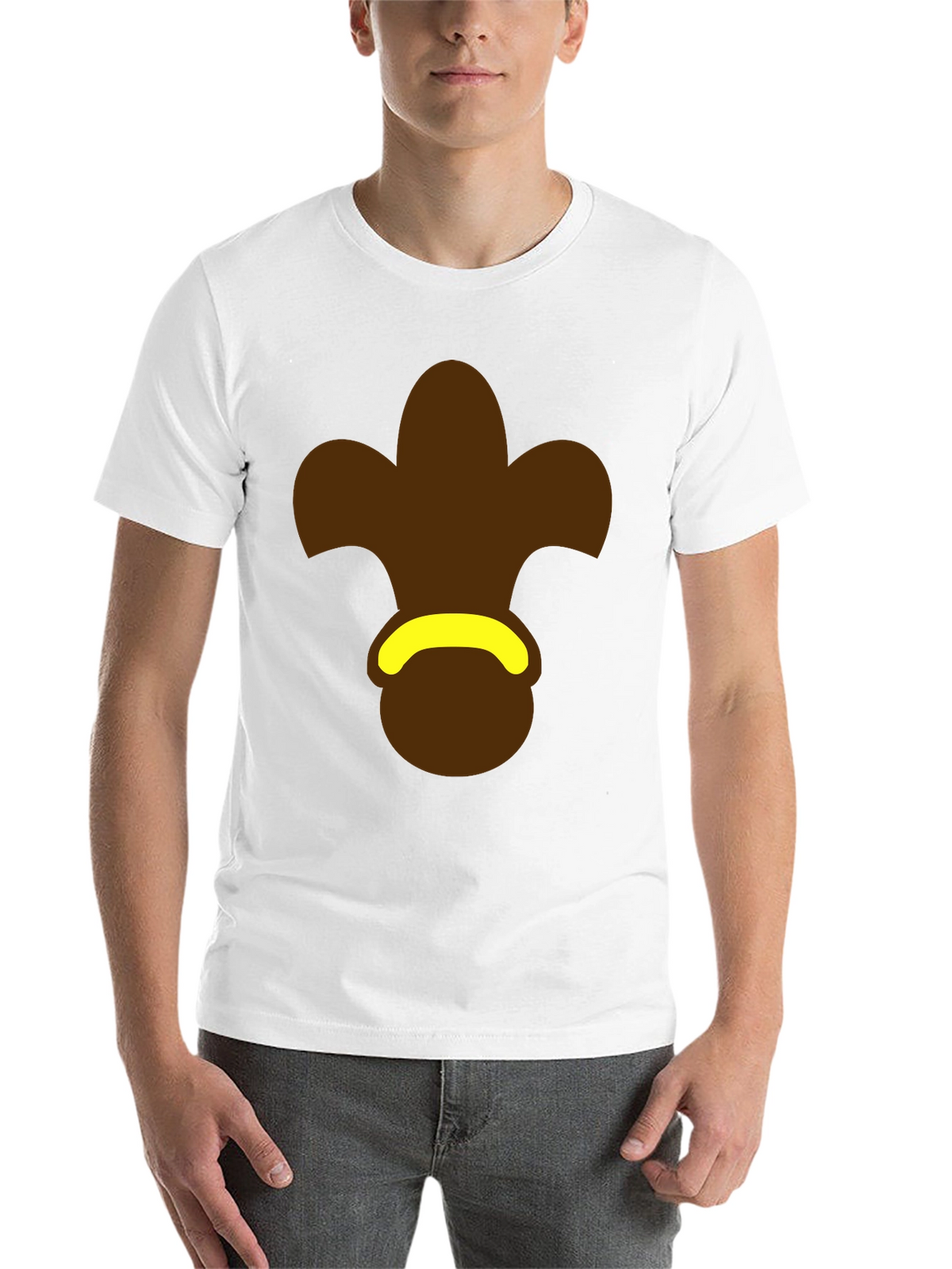Brown Fleur-de-Lis Black T-Shirt