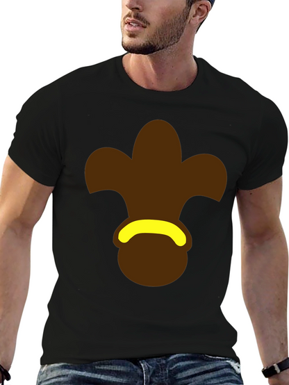 Brown Fleur-de-Lis Black T-Shirt