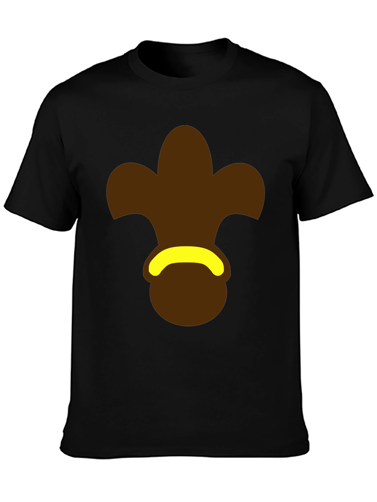 Brown Fleur-de-Lis Black T-Shirt