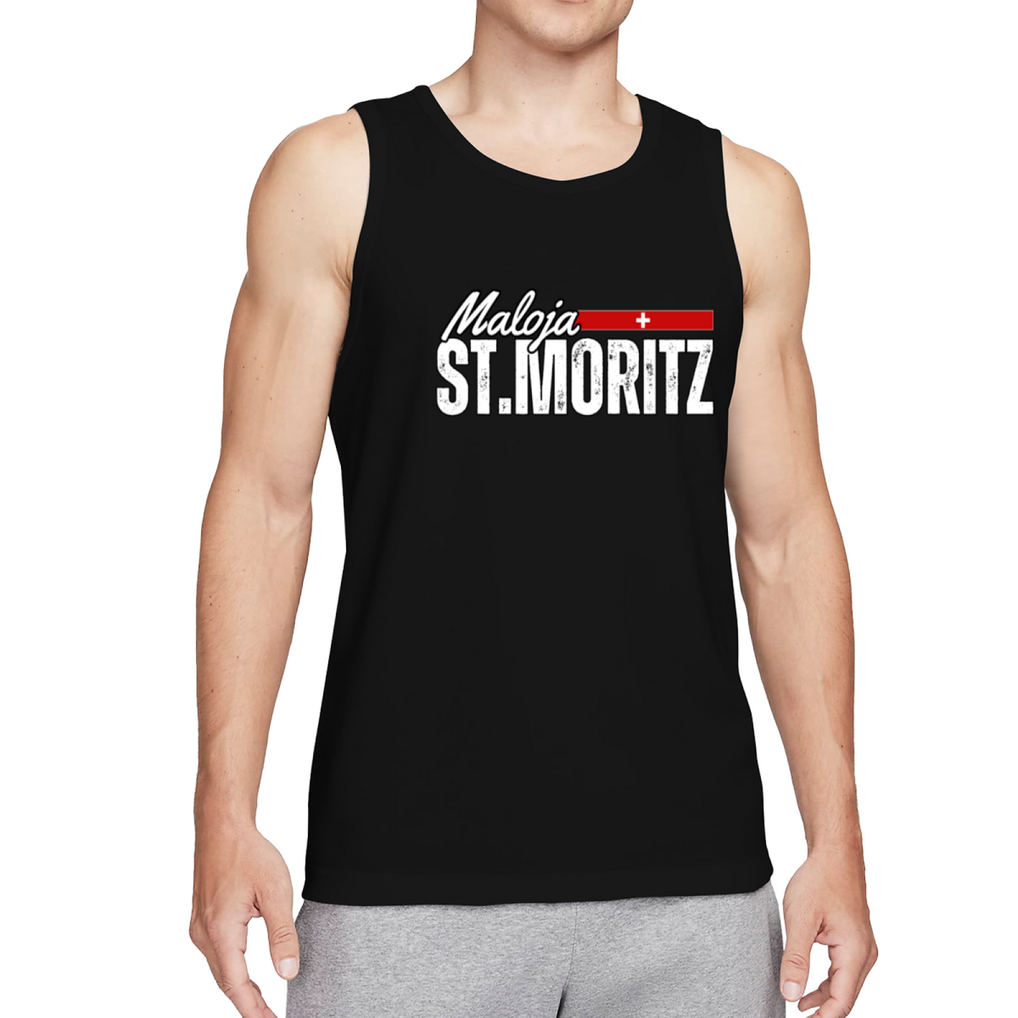 Maloja St.Moritz Swiss Ski Resort Mens Tank Top