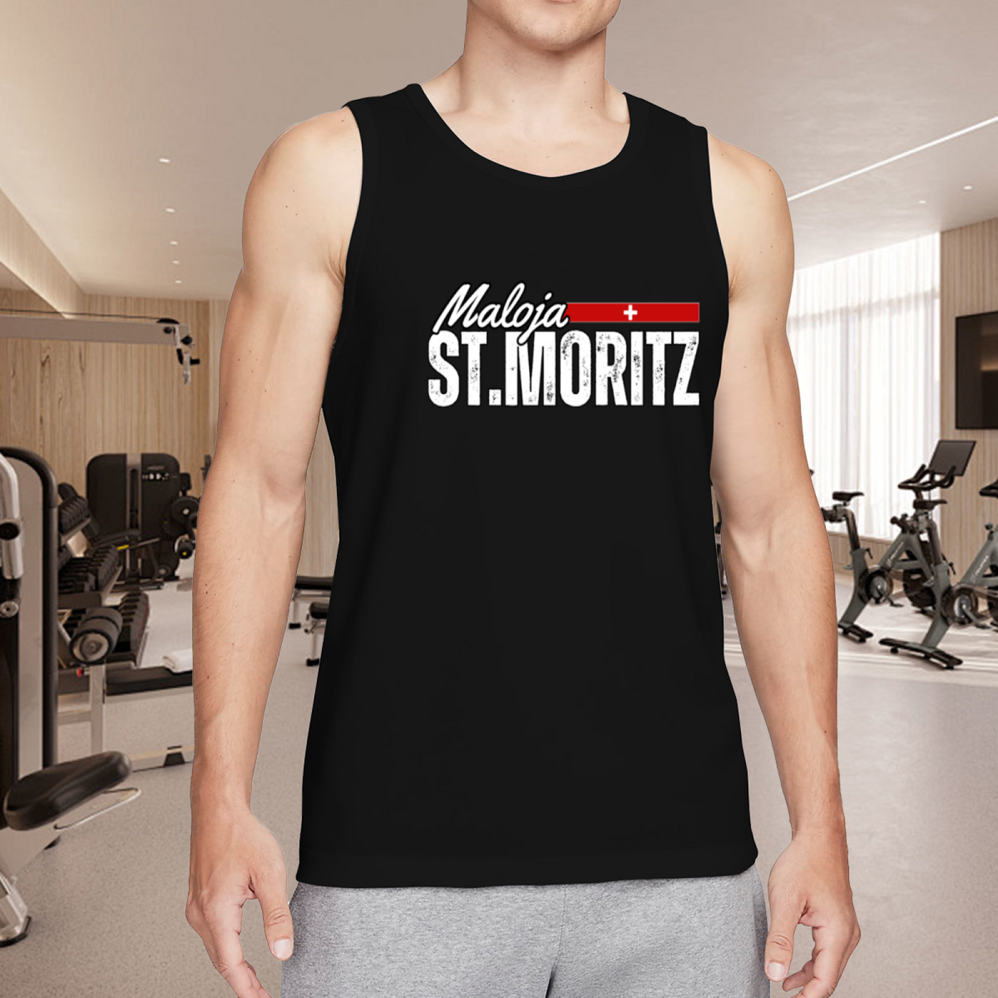 Maloja St.Moritz Swiss Ski Resort Mens Tank Top