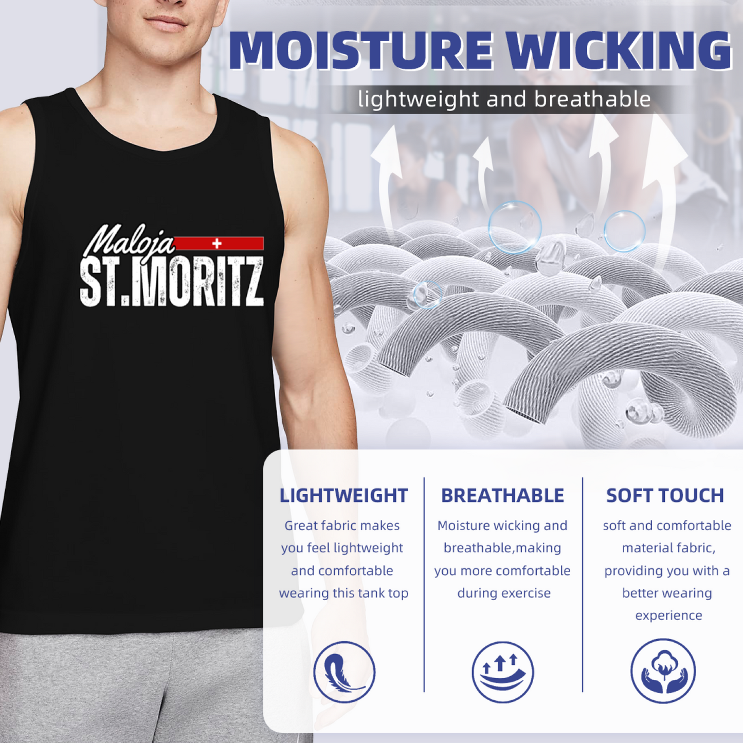 Maloja St.Moritz Swiss Ski Resort Mens Tank Top
