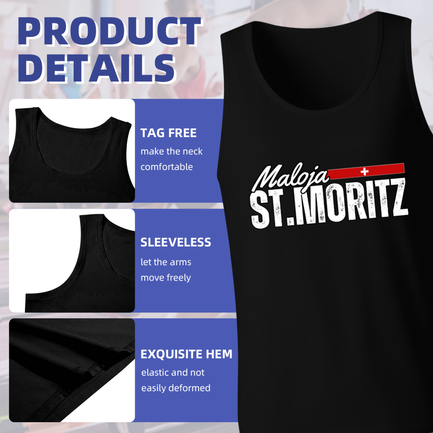 Maloja St.Moritz Swiss Ski Resort Mens Tank Top