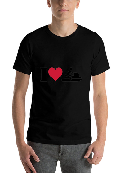 I Heart Jet Skiing T-Shirt - Black Cotton Tee