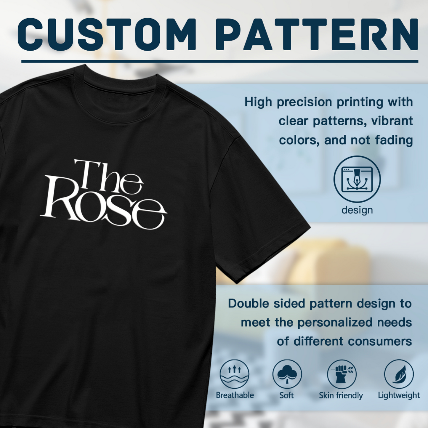 Minimalist The Rose Serif Letter Plus Size Women Printed T-Shirt